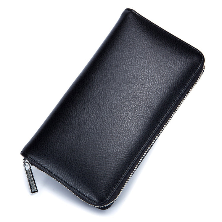 Two-Layer Cowhide Leather Organ Card Holder Multiple-Card RFID Anti-Theft Wallet Bag