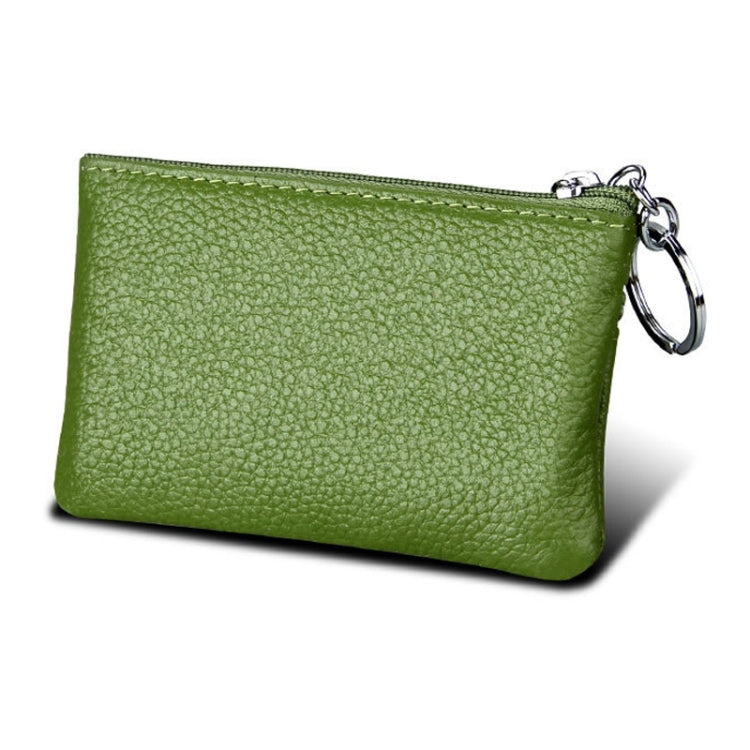 Cowhide Leather Zipper Solid Color Horizontal Card Holder Wallet RFID Blocking Coin Purse Card Bag Protect Case, Size: 11.4*7.4cm