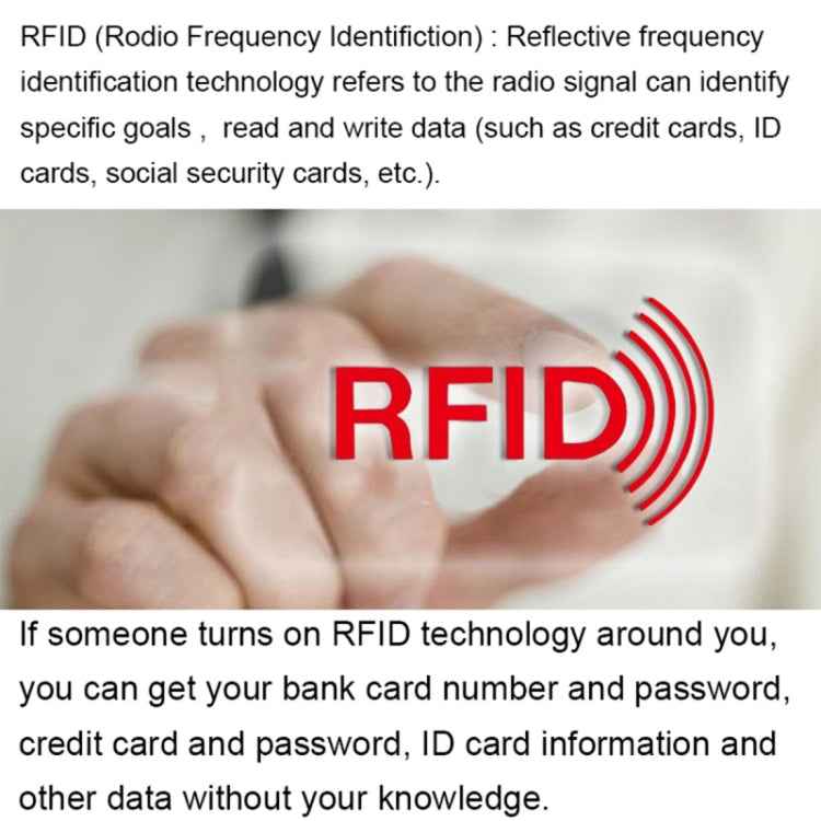Aluminum Foil RFID Blocking Credit Card ID Bank Card Case Card Holder Cover, Size: 9.1*6.3cm
