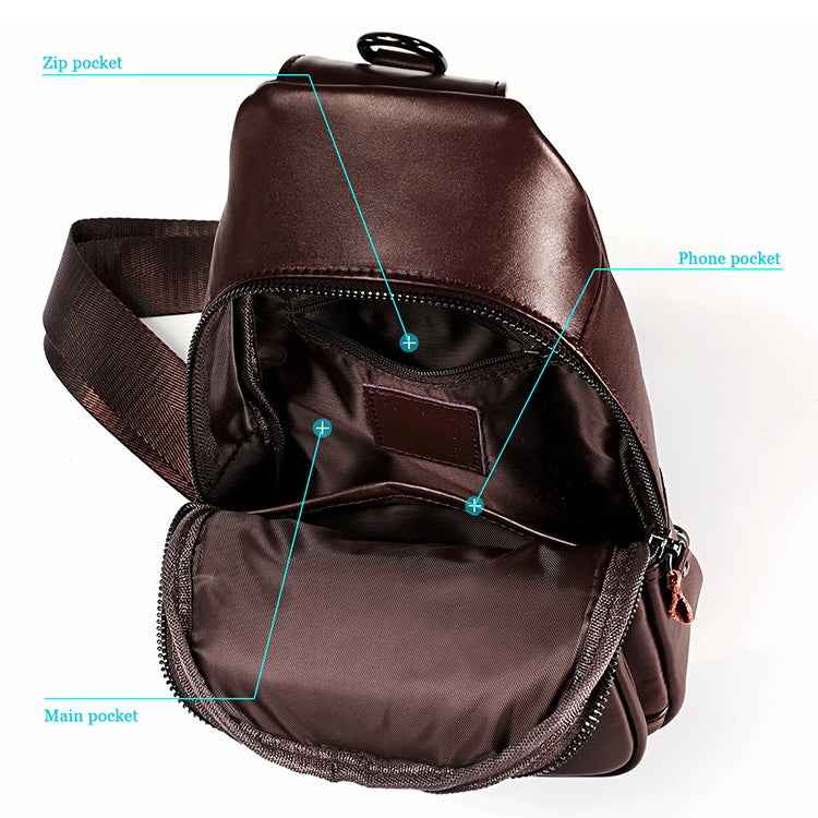 6027 Men Crossbody Bag Casual Multi-function Shoulder Waist Bag