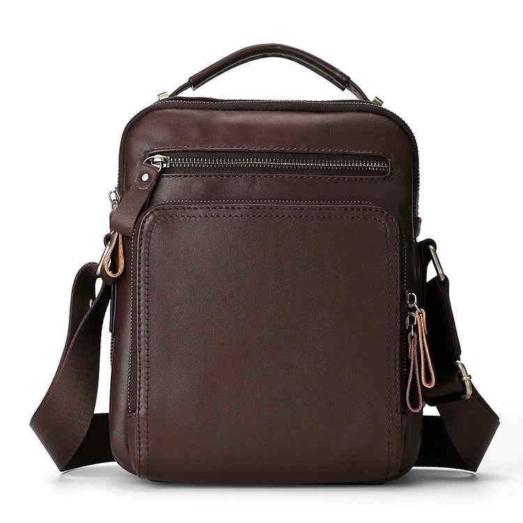 6028 Multifunctional Fashion Top-grain Leather Messenger Bag Casual Men Shoulder Bag