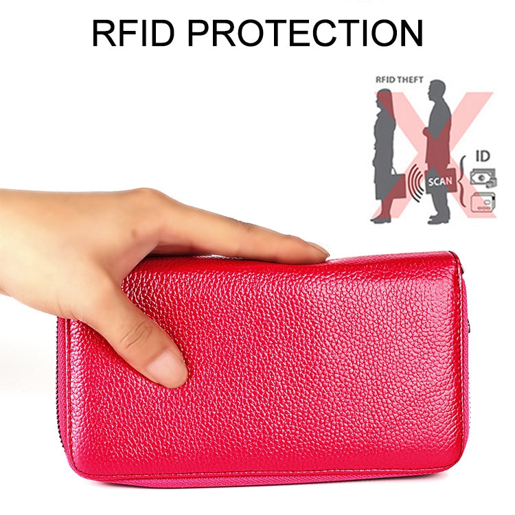 KB196 Top-grain Leather Large Capacity Multi-function 36-Bit Anti-magnetic RFID Organ Card Package Wallet