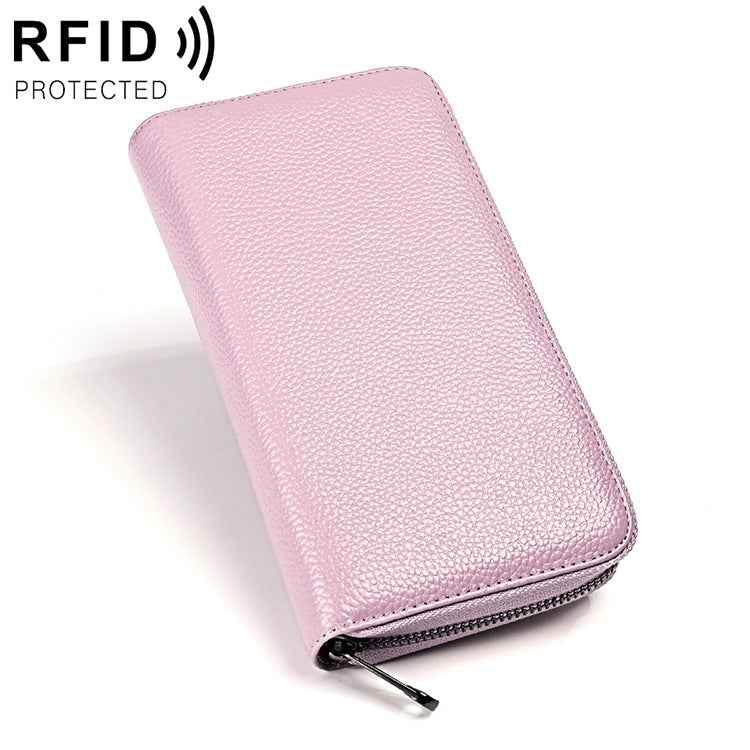 KB196 Top-grain Leather Large Capacity Multi-function 36-Bit Anti-magnetic RFID Organ Card Package Wallet