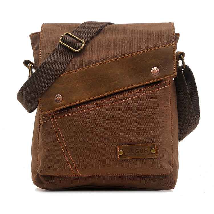 AUGUR 9088 Retro Vertical Style Canvas Shoulder Messenger Crossby Bag