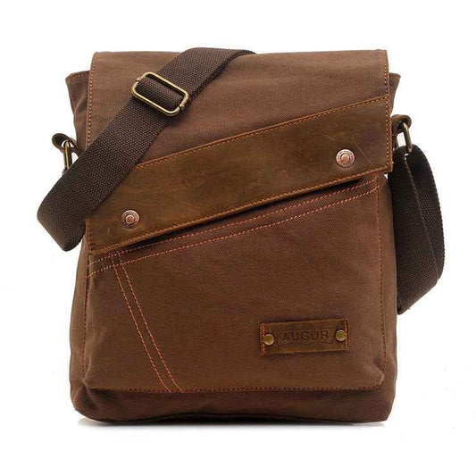 AUGUR 9088 Retro Vertical Style Canvas Shoulder Messenger Crossby Bag