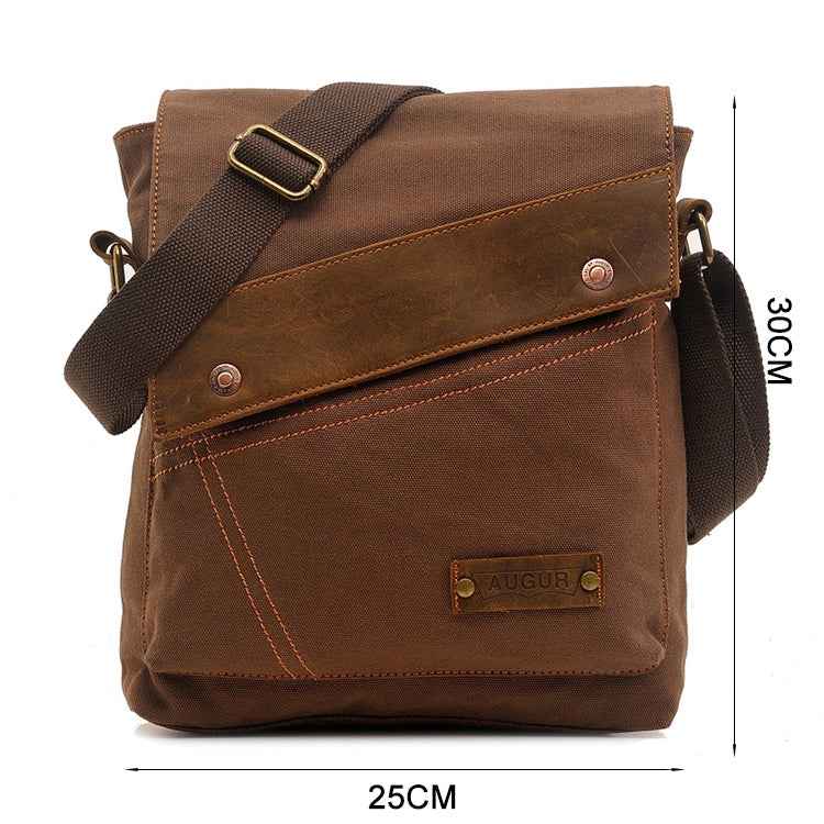 AUGUR 9088 Retro Vertical Style Canvas Shoulder Messenger Crossby Bag