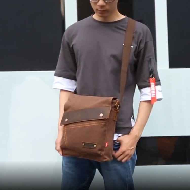 AUGUR 9088 Retro Vertical Style Canvas Shoulder Messenger Crossby Bag