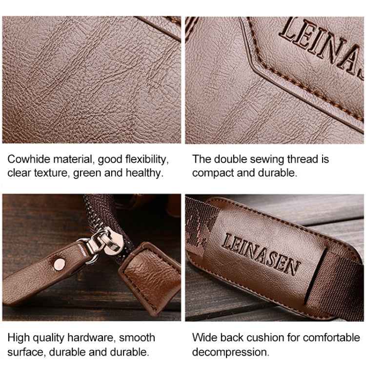 WEIXIER 15036 Multifunctional Men Business Messenger Bag Single Shoulder Bag with Handbag