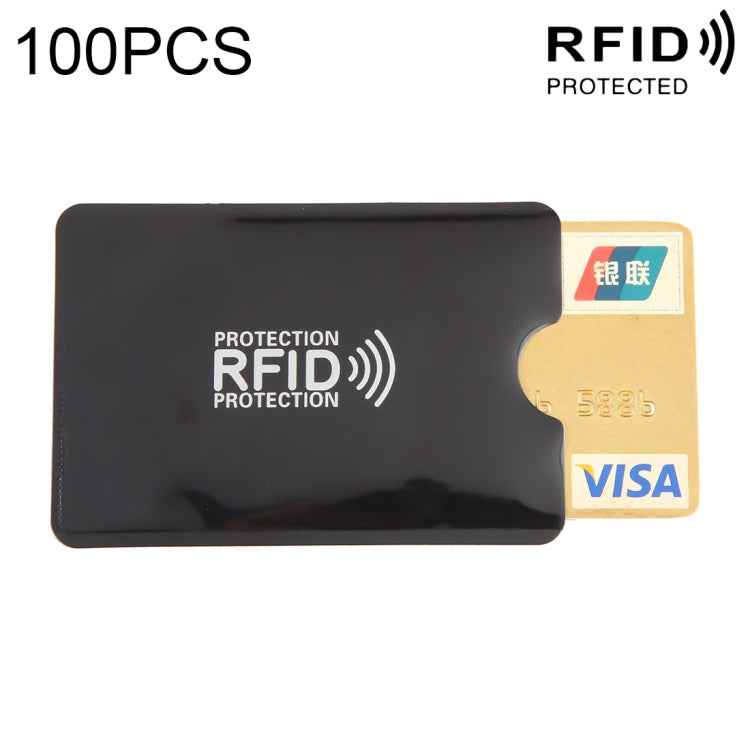 100pcs Aluminum Foil RFID Blocking Credit Card ID Bank Card Case Card Holder Cover, Size: 9 x 6.3cm