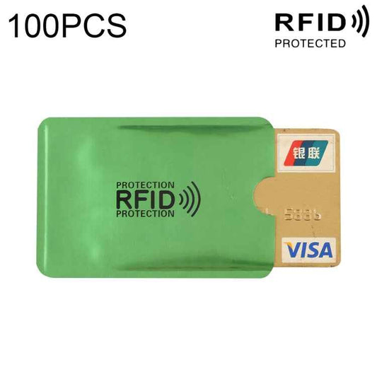 100pcs Aluminum Foil RFID Blocking Credit Card ID Bank Card Case Card Holder Cover, Size: 9 x 6.3cm