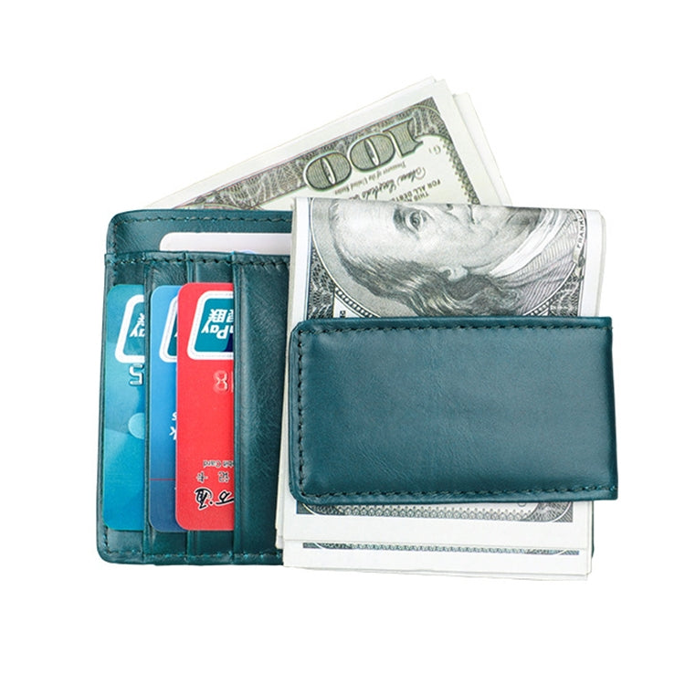 KB80 Antimagnetic RFID Crazy Horse Texture Oil Wax Leather Card Holder Wallet Billfold for Men and Women