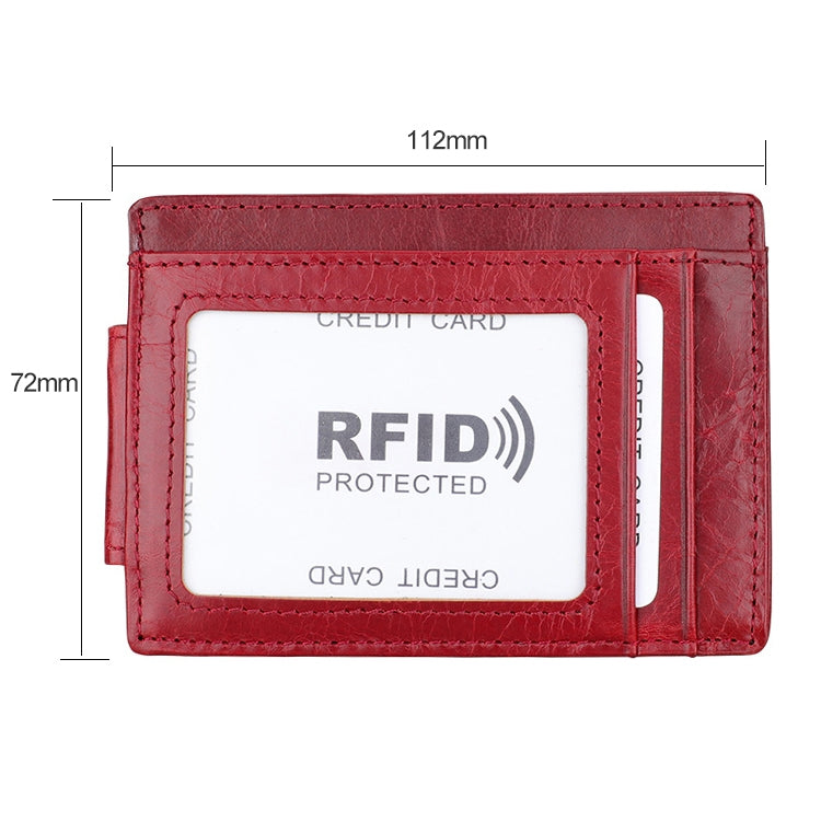 KB80 Antimagnetic RFID Crazy Horse Texture Oil Wax Leather Card Holder Wallet Billfold for Men and Women
