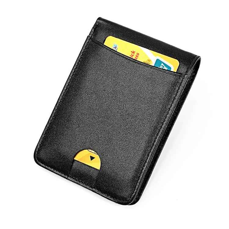 KB186 Antimagnetic RFID Mini Crazy Horse Texture Leather Billfold Card Wallet for Men and Women