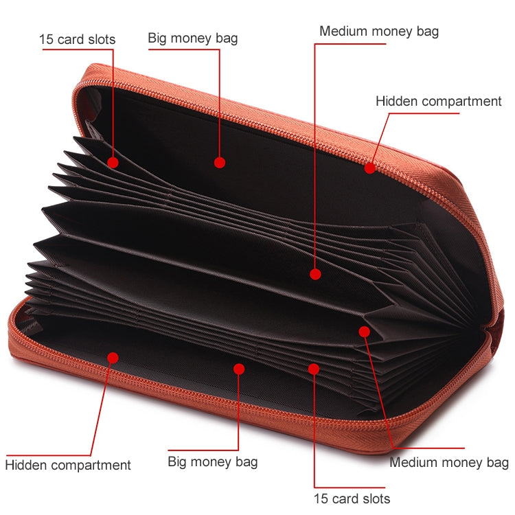 902 Antimagnetic RFID Litchi Texture Women Large Capacity Hand Wallet Purse Phone Bag with Card Slots