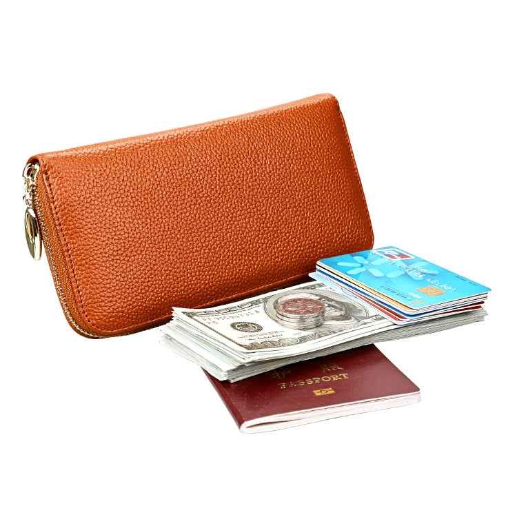 906 Antimagnetic RFID Litchi Texture Women Large Capacity Hand Wallet Purse Phone Bag with Card Slots
