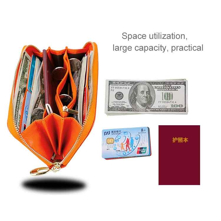 906 Antimagnetic RFID Litchi Texture Women Large Capacity Hand Wallet Purse Phone Bag with Card Slots