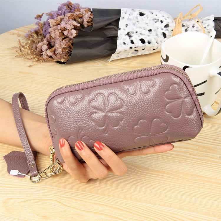 2026 Multifunctional Litchi Texture Women Large Capacity Hand Wallet Shell bag with Card Slots