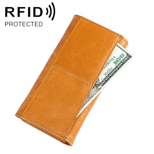 3559 Antimagnetic RFID Multi-function Zipper Retro Top-grain Leather Lady Purse Wallet