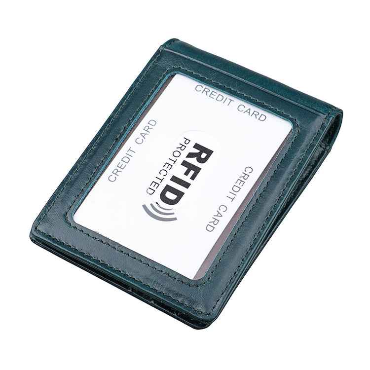 9037 Antimagnetic RFID Crazy Horse Texture Leather Wallet Billfold for Men and Women