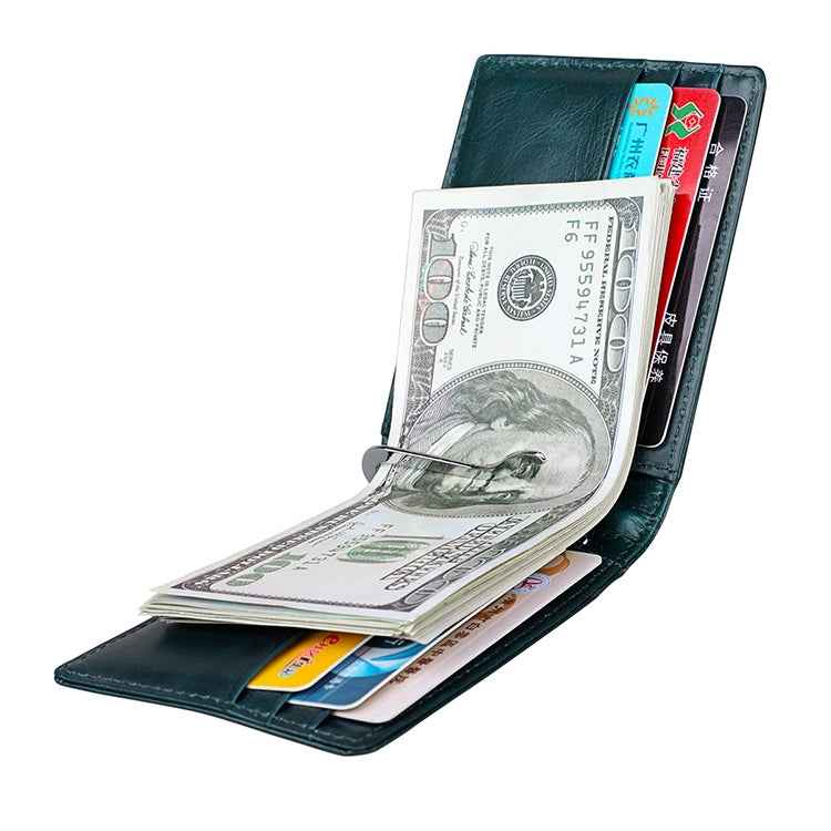 9037 Antimagnetic RFID Crazy Horse Texture Leather Wallet Billfold for Men and Women