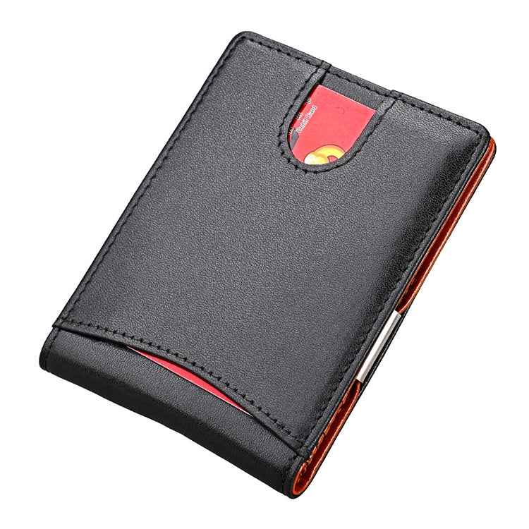 9601 Antimagnetic RFID Mini Crazy Horse Texture Leather Wallet Billfold