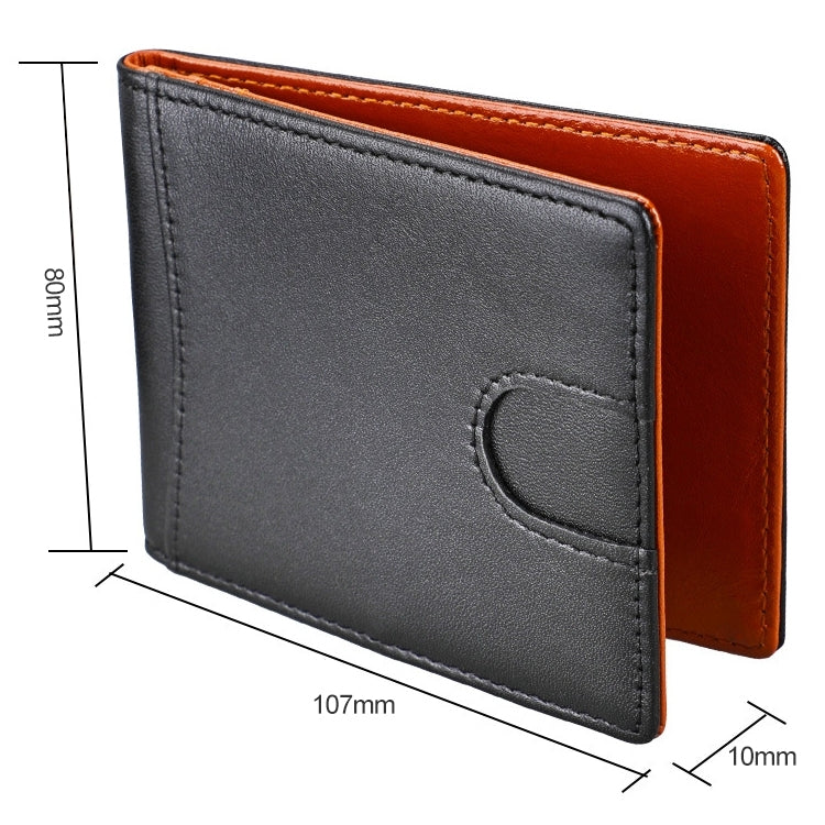9602 Antimagnetic RFID Mini Crazy Horse Texture Leather Wallet Billfold