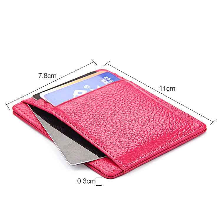 KB37 Antimagnetic RFID Litchi Texture Leather Card Holder Wallet Billfold for Men and Women
