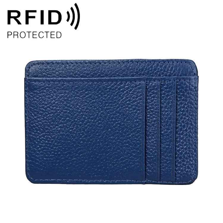 KB37 Antimagnetic RFID Litchi Texture Leather Card Holder Wallet Billfold for Men and Women