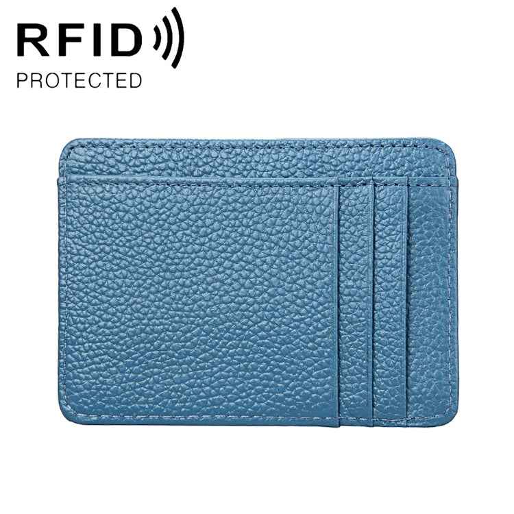 KB37 Antimagnetic RFID Litchi Texture Leather Card Holder Wallet Billfold for Men and Women