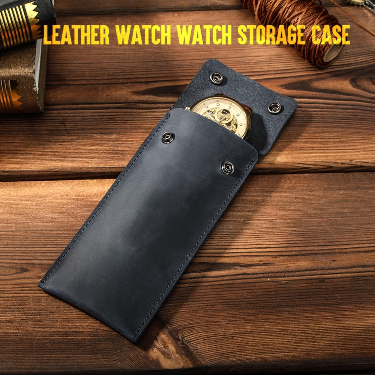 CONTACTS FAMILY CF1110 Universal Crazy Horse Leather Watch Protective Case Storage Bag for Apple Watch