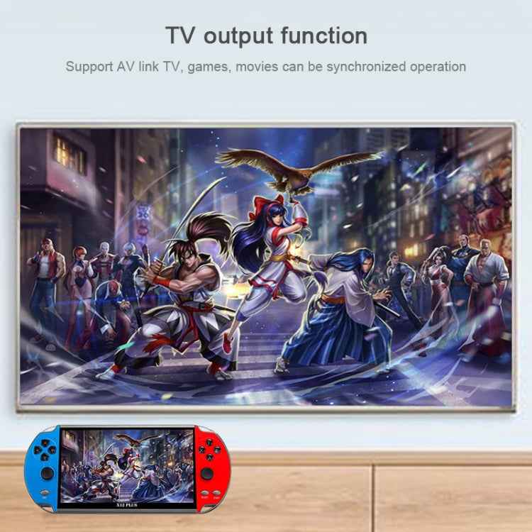 Powkiddy X12 Plus Retro Classic Games Handheld Game Console with 7 inch HD Screen & 16GB Memory, Support MP4 / E-book