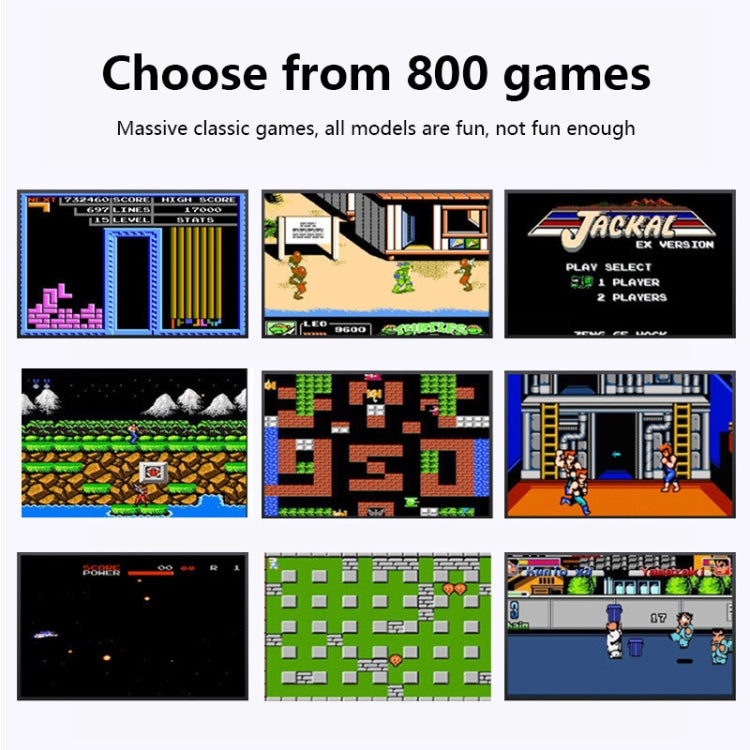 MK800 3.0 inch Macaron Mini Retro Classic Handheld Game Console for Kids Built-in 800 Games, Support AV Output, MK800 / Grey, MK800 / Blue, MK800 / Yellow, MK800 / Pink, MK800 / Green