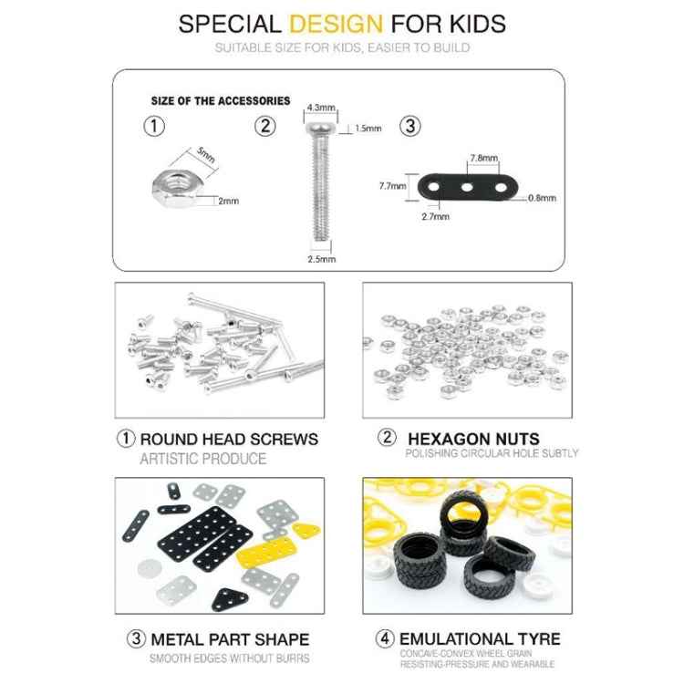 MoFun SW-007 502 PCS DIY Stainless Steel Excavator Assembling Blocks
