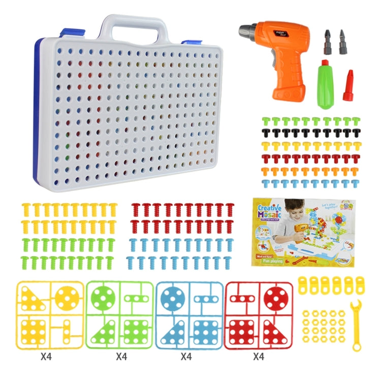 MoFun 608 237 PCS DIY Disassembly Screw Nut Electric Drill Jigsaw Puzzle Educational Toys with Nut Electric