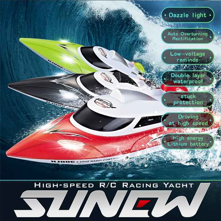 HongXunJie HJ806 2.4Ghz Water Cooling High Speed Racing Boats with Remote Controller, Auto Flip Function, 200m Control Distance