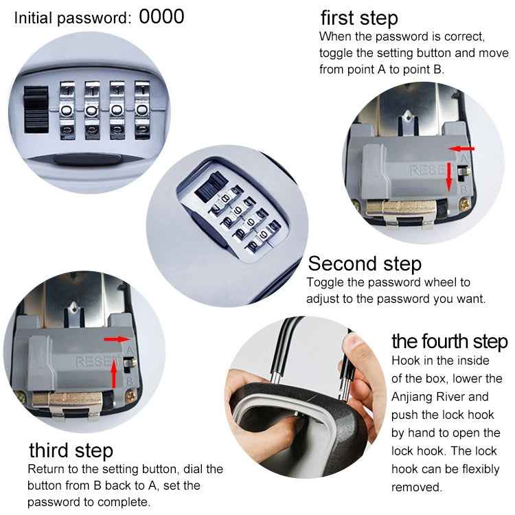 Car Password Lock Storage Box Security Box Hook Installation-free Safety Box
