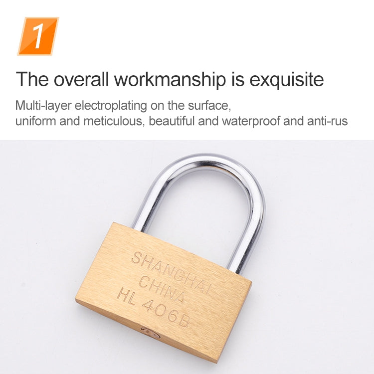 Copper Padlock Small Lock, Style: Short Lock Beam, 30mm Not Open