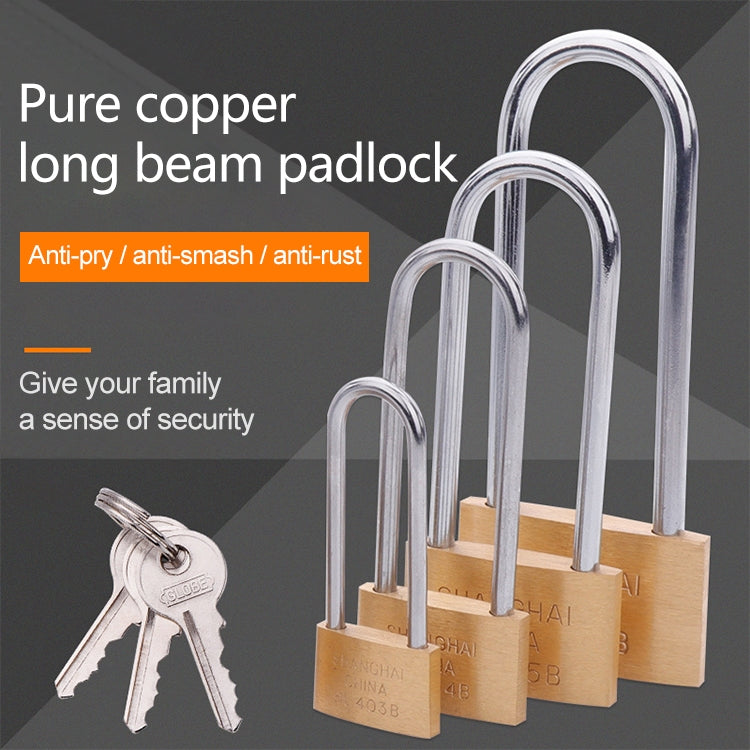 Copper Padlock Small Lock, Style: Long Lock Beam, 50mm Open