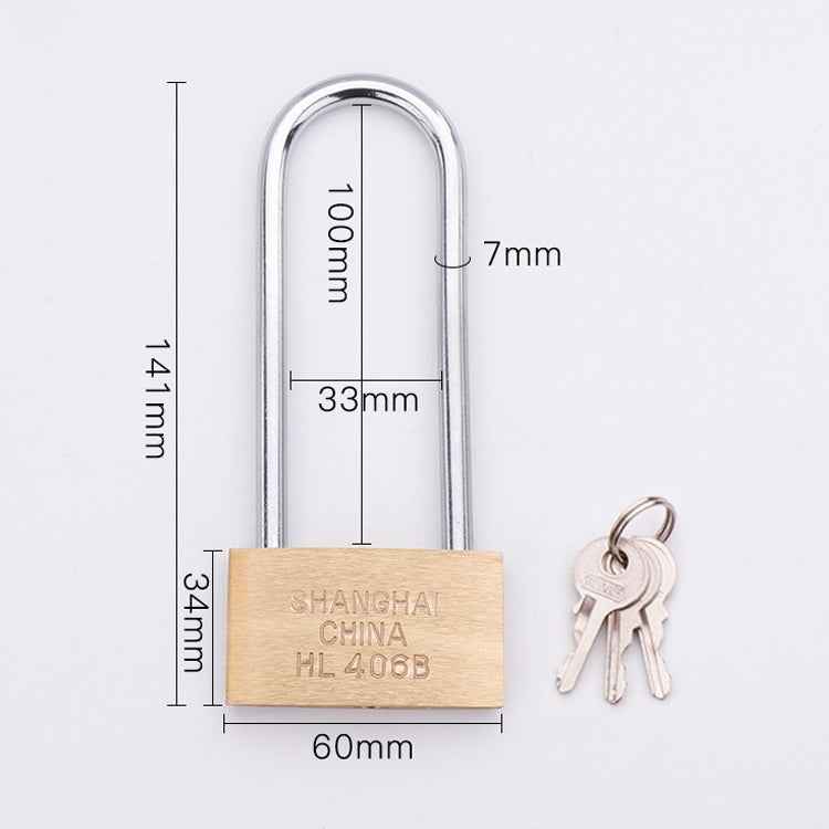 Copper Padlock Small Lock, Style: Long Lock Beam, 60mm Open