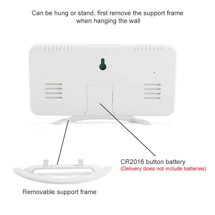 TS-8201-W Multifunctional LED Makeup Mirror Desk Clock Automatic Photosensitive Electronic Alarm