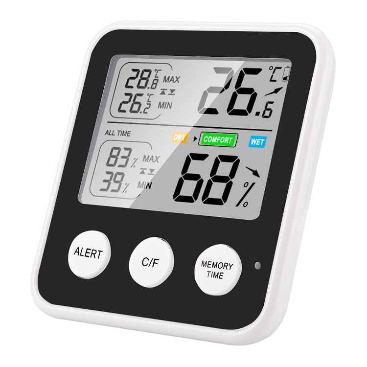 TS-9909-W Multifunction Large Screen Household Thermometer Hygrometer