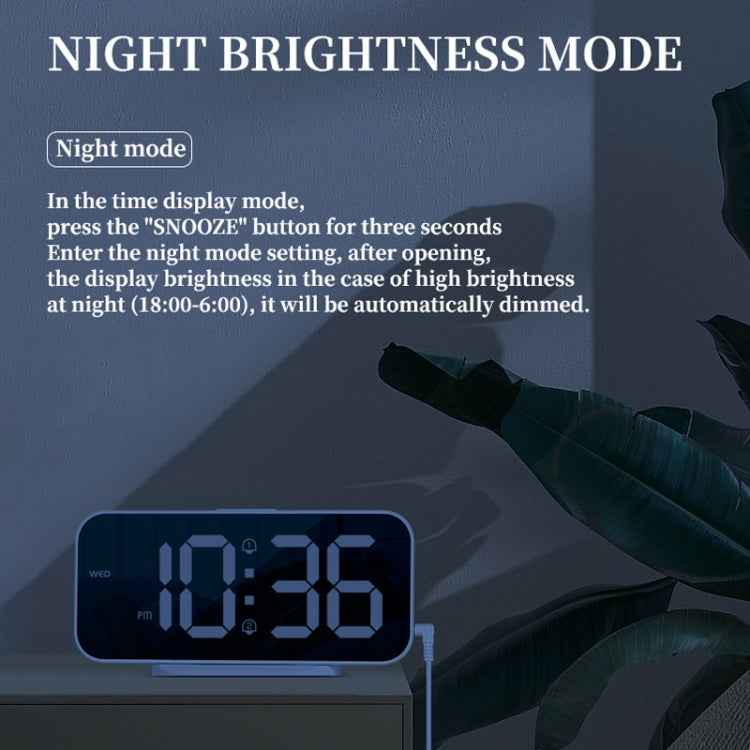 8821 LED Mirror Dual-purpose Snooze Alarm Clock