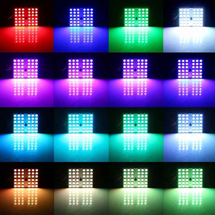 2 PCS Colorful 41MM T10 + Bicuspid Port Remote Control Car Dome Lamp LED Reading Light with 24 LED Lights