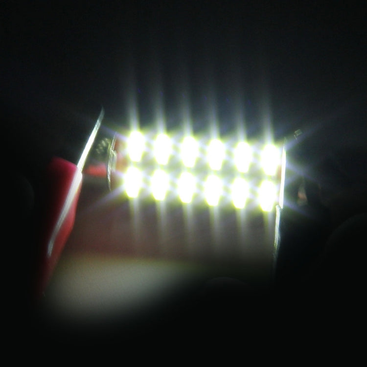2 PCS DC 12V 2W 31MM 4014 Bicuspid Port No Decoding Car Dome Lamp LED Reading Light with 10 LED Lights
