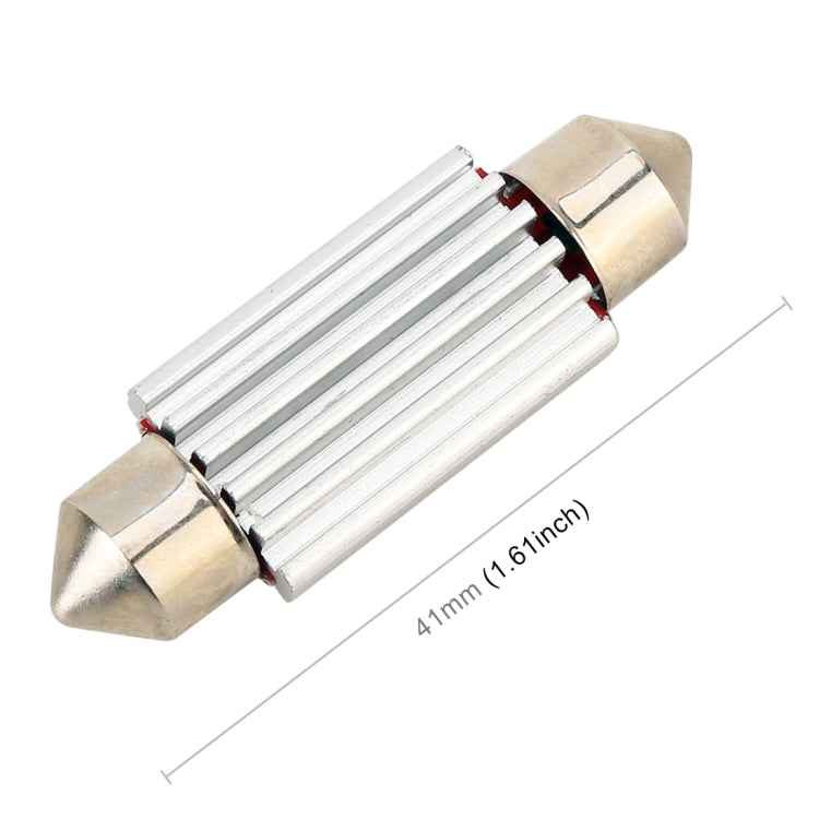 2 PCS DC 12V 2W 41MM 4014 Bicuspid Port No Decoding Car Dome Lamp LED Reading Light with 10 LED Lights