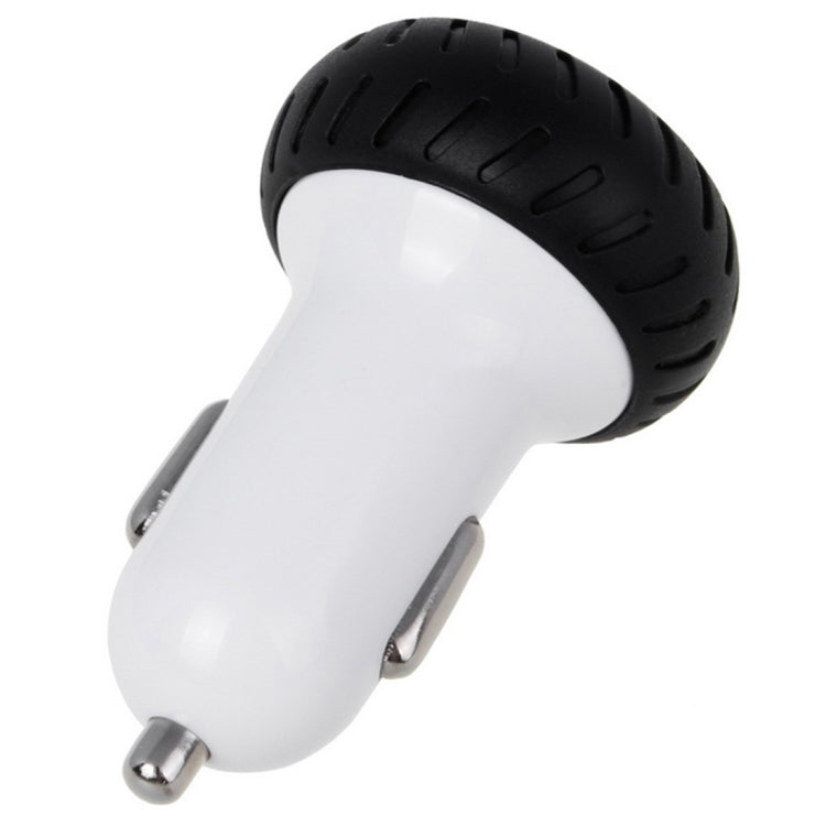 Mini Wheels Design 5V 1.0A+2.1A Double USB Universal Quick Car Charger for Phones / Tablets(White + Black ), Double USB