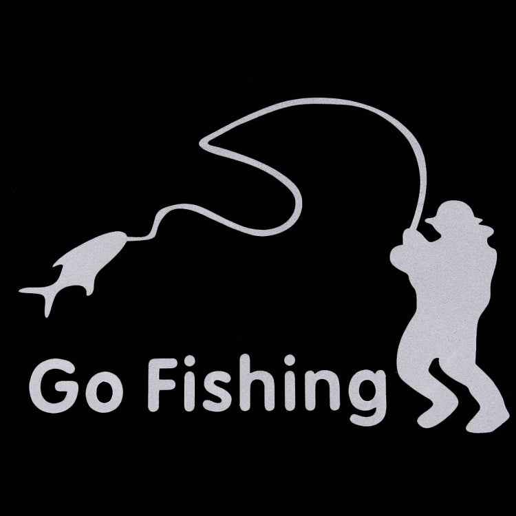 Go Fishing Styling Reflective Car Sticker, Size: 14cm x 9.5cm