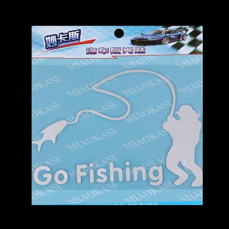 Go Fishing Styling Reflective Car Sticker, Size: 14cm x 9.5cm