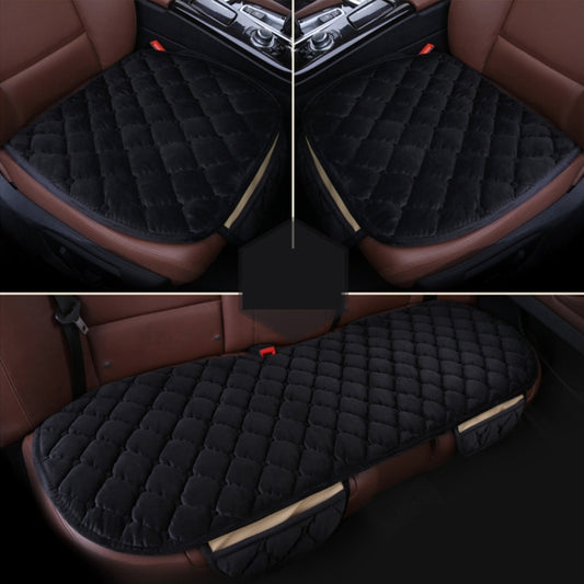 3 PCS / Set Luxurious Warm Car Seat Cover Cushion Universal Front Back Seat Covers Car Non-slip Chair Pad Warm Car Mats No Back Plush Cushion