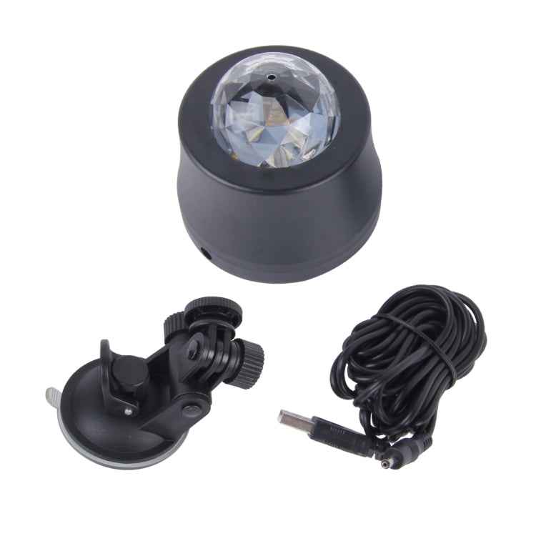 5V 6W Colorful Car Decoration DJ Light Sound Activated Strobe Effect Atmosphere Light Star Music Light Lamp with 6 RGB LED Lights, Cable Length:4m